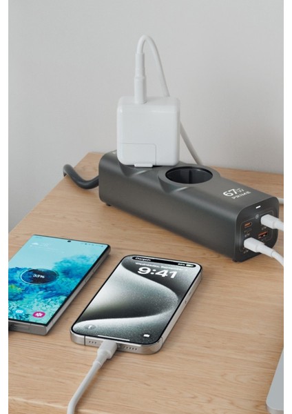 Priz + 45W Süper Hızlı - 67W Turbo Hızlı Priz Çoklayıcı Uzatma Kablosu 1.5 Metre modelleri