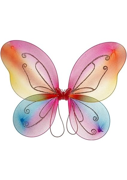 Bebek ve Parti Kelebek Kanat, Asa Taç 3'lü Set - Rainbow fırsatları