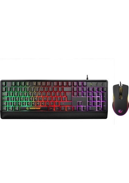Km-99 Dobble Rainbow Backlight 7 Tuşlu 6400DPI Gaming Klavye + Mouse Set