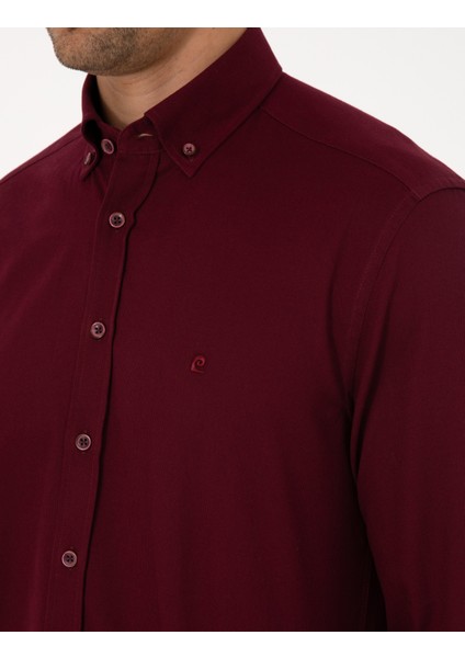 Erkek Bordo Regular Fit Uzun Kollu Gömlek 50316736-VR014