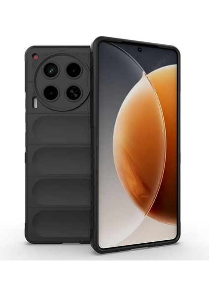 Tecno ile Uyumlu Camon 30 4g Kılıf Esnek Tpu Oyuklu Arka Yüzey Tasarımlı Zore Etnik Silikon Kapak Siyah