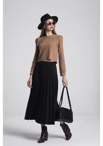 Piliseli Süet Tam Boy Etek fiyatları