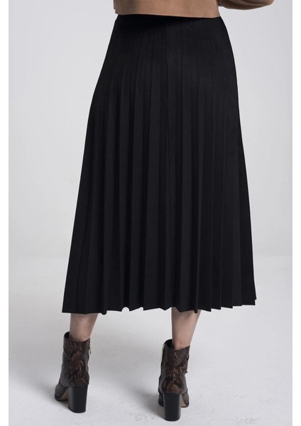 Piliseli Süet Tam Boy Etek modelleri