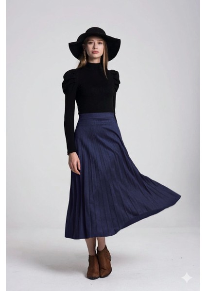 Piliseli Süet Tam Boy Etek modelleri