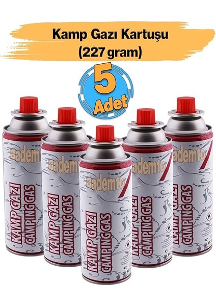 Gazı (5 Adet) Bütan Propan Tüpü Portatif Ocak Kartuşu Tek Kullanımlık Pürmüz Yedeği 227 gr fiyatları