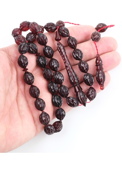 Ateş Kehribar Kalem Işçilikli El Işlemli Beyzi Kesim 9X11MM Tesbih modelleri