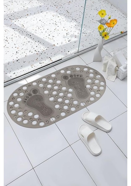 Mark Premium Serisi Banyo - Küvet Içi Kaydırmaz Vantuzlu Ayak Desenli Paspas 66,5 x 36,5 Cm, Siyah fiyatları