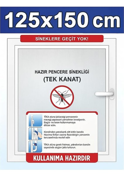 Pencere Sinekliği, Yapışkan Bantlı (Çift Kanat (125X150)) modelleri