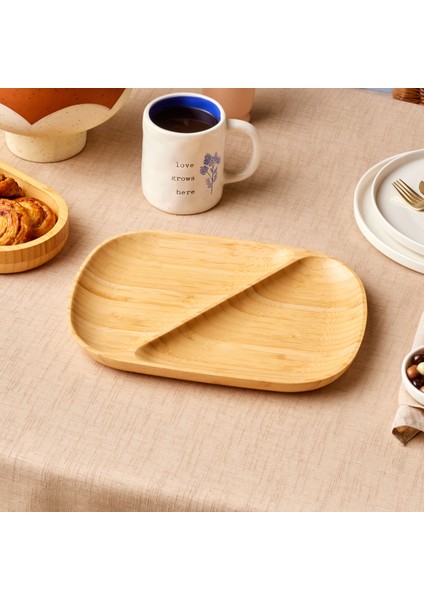 Bambu Nora 2 Bölmeli Oval Sunumluk