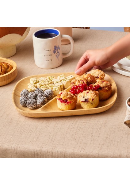 Bambu Nora 2 Bölmeli Oval Sunumluk fiyatları