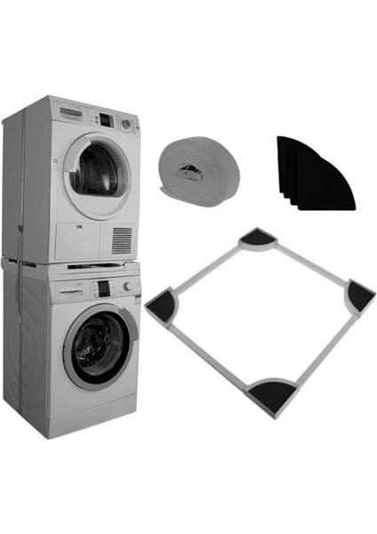 Makinesi Kurutma Makinesi Istifleme Birleştirme Kiti Arçelik Ayarlanabilir, Gri - Inox Modelleri ile Uyumlu