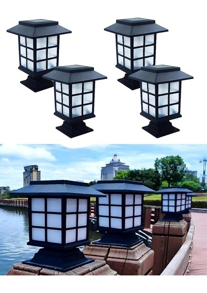 4 Adet Solar Güneş Enerjili HELIOS15W LED Set Üstü Bahçe Aydınlatması, Su Geçirmez, 3200K-6500K, Sütun Üzeri Armatür Patika, Teras, Çit, Duvar, Balkon Dekorasyonu, Peyzaj Işık 210 * 135 mm
