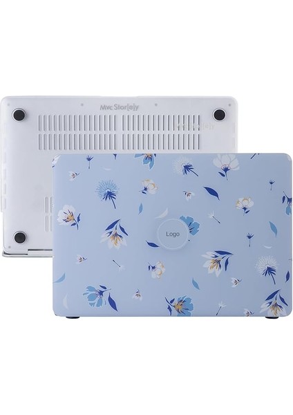Macbook Pro Kılıf 16 Inç FLOWER04 (Touchbarlı 2019 Yılı Üretimi) A2141 ile Uyumlu Açık Mavi