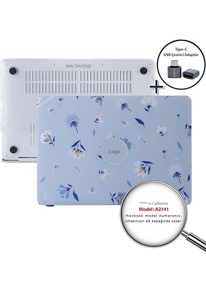 Macbook Pro Kılıf 16 Inç FLOWER04 (Touchbarlı 2019 Yılı Üretimi) A2141 ile Uyumlu Açık Mavi fiyatları