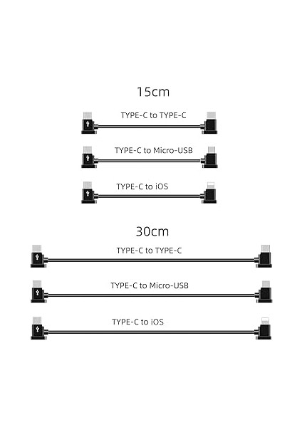 Akıllı Telefon/masa Için 30 cm Tip C - Ios Veri Kablosu Djı Mini 2/air 2/pocket 2/osmo Pocket/fpv Gözlük V2 ile Uyumlu modelleri