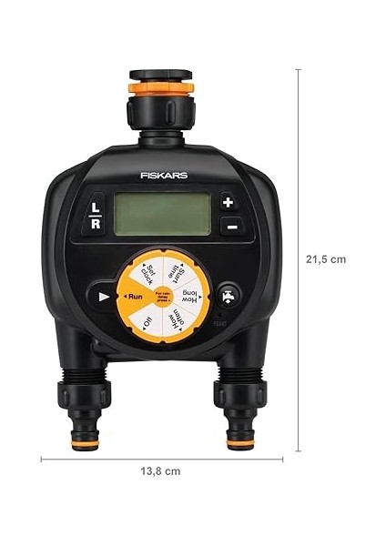 2 Çıkışlı Zamanlayıcı/zamanlayıcı, Tüm Standart Musluk Boyutları Için, Kolay Okunabilir LCD Ekran, Evrensel Boyut, 580 G, Siyah/turuncu, 1054792 modelleri