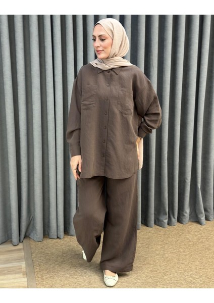 1021 Çift Cepli Gömlek Bol Pantolon Fitilli Modal Takım fiyatları