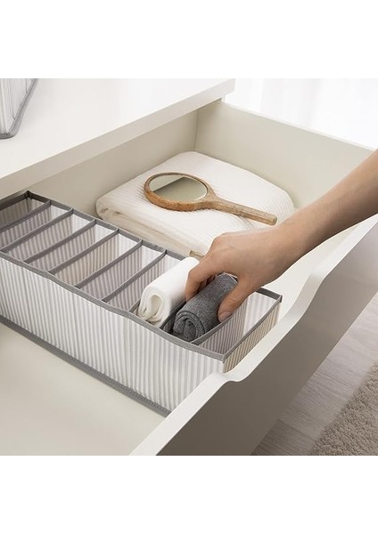 Home Textile 3'lü 10 Bölmeli Gri Çizgili Çekmece Içi Düzenleyici Set fırsatları