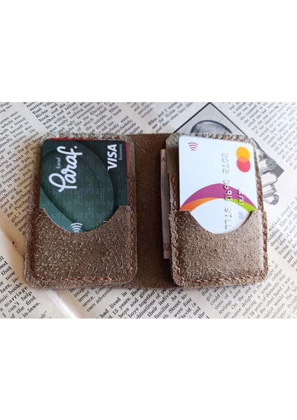 Kesimden Dikime Tamamen El Emeği Deri Minimalist Cüzdan Kartlık 4+2 Bölme XX86 fırsatları