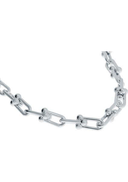 Bayan Çelik Halka Detay Kolye