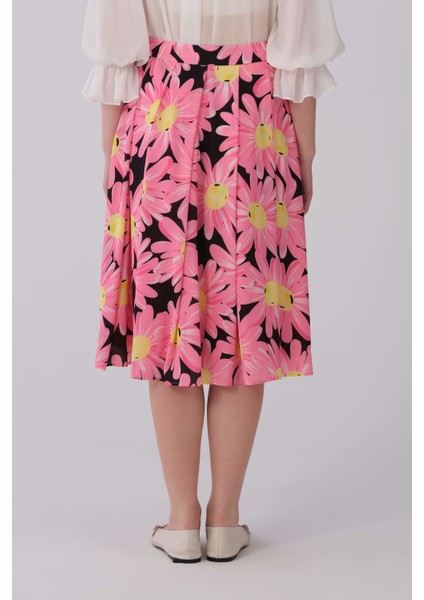 Floral Desenli Midi Etek Standart Renk Y2135003_089 modelleri