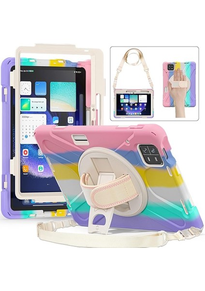 Xiaomi Mi Pad 6/ Mi Pad 6 Pro Kılıf, Darbeye Dayanıklı Ağır Hizmet Tipi Kılıf 11 Inç, 360 Döndürme Standı El Kayışı Omuz Askısı Kalemlik Koruyucu Kapak, Erkek, Kadın, Çocuk 2023 Için Tablet,