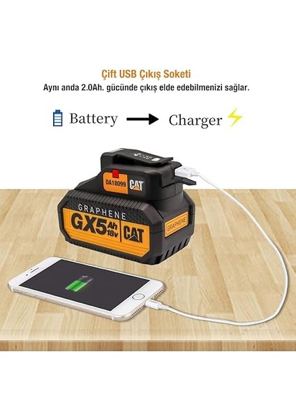 DA18099 18V 2A Çift Çıkışlı USB Port + LED Fener modelleri