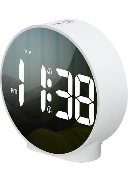 Çift Alarmlı LED Touch Snooze Şık Tasarım Masa Saati Beyaz fiyatları