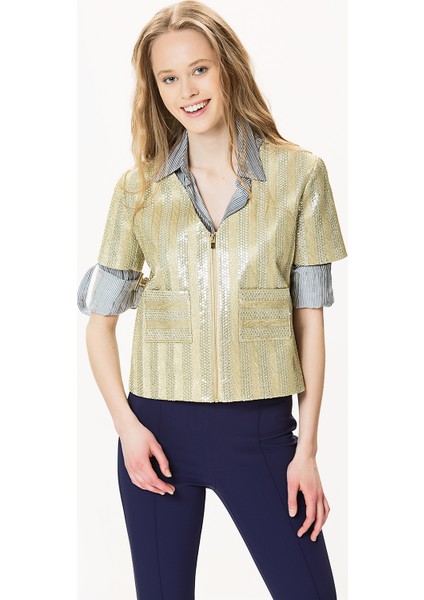 İşlemeli Gold Ceket Gold Y9916001_076 fiyatları