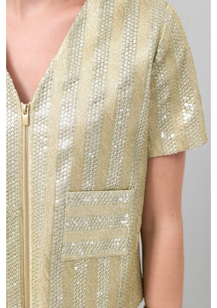 İşlemeli Gold Ceket Gold Y9916001_076