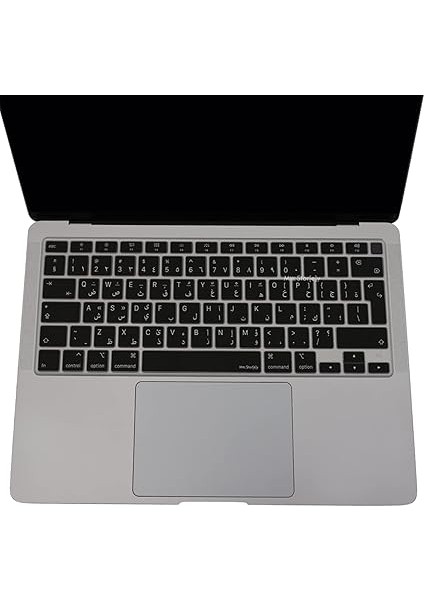 Arapça Klavye Koruyucu Macbook Air M1 13INÇ (Touchıd'li Air) A2337 A2179 Uk Enter ile Uyumlu Siyah fırsatları