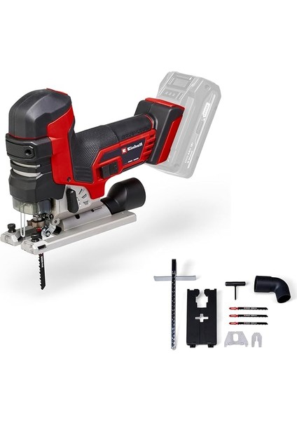 Professional Akülü Dekupaj Testeresi Tp-Jst 18/135 Li Bl Power X-Change (18V, 135 mm Ahşap Kesme Derinliği, 26 mm Kaldırma Yüksekliği, Kömürsüz, T Tipi Tutamak, 3x Testere Bıçağı)