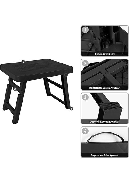 Katlanır Kamp Masası | Portatif ve Taşınabilir Piknik, Balkon, Bahçe, Plaj ve Mangal Masası – Katlanabilir Pratik Sehpa (Siyah, Küçük) fırsatları