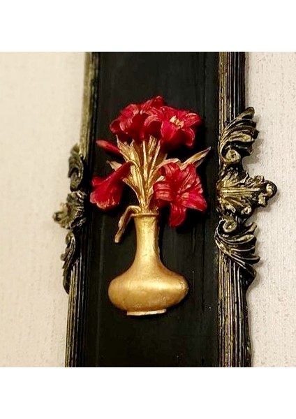 Vazoda Zambak Çiçek Demeti Aplik Lilyum Lis Silikon Kalıp K-775