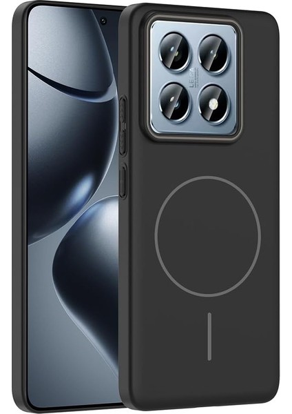 Xiaomi Için Uyumlu 14T Pro Kılıf M-Safe Şarj Özellikli Zore Ruby Sert Kapak Siyah