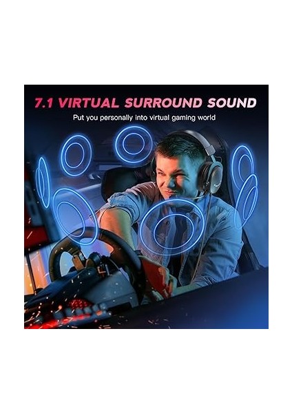 3,5 mm Ses Jaklı Oyun USB Kulaklığı, 7.1 Surround Ses, Çıkarılabilir Mikrofon, Ses Kontrolü, Kablolu Kulaklıklar Siyah Ps5/ps4/anahtar/xbox Denetleyici H9 Için modelleri