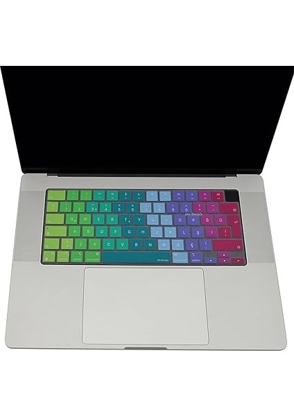 Macbook Klavye Koruyucu M1-M2-M3 (Türkçe Q) Touchıd'li A2681 A3113 A2941 A3114 A2442 A2779 A2992 A2918 A2485 A2780 A2991 ile Uyumlu Dazzle (Pembe Yeşil) fırsatları