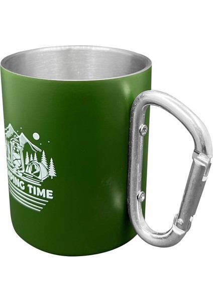 Karabina Saplı Paslanmaz Çelik Kupa Bardak - Orcamp - Yeşil (OUT-1850) modelleri