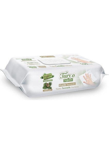 Doğadan Pratik Temizlik Turco Doğadan Pratik Yüzey Temizlik Havlusu 100 Yaprak