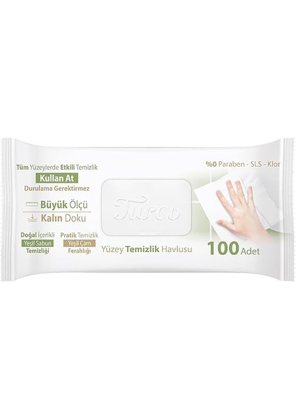 Doğadan Pratik Temizlik Turco Doğadan Pratik Yüzey Temizlik Havlusu 100 Yaprak fiyatları