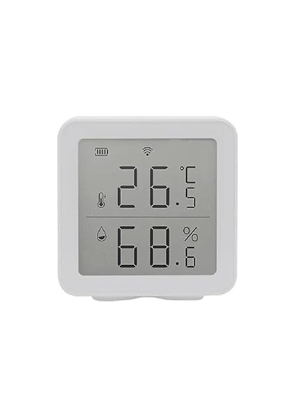 Smart Akıllı Dijital Termometre Uygulama Denetimli Wi-Fi 2.4 Ghz Iç Mekan Isı Ölçer ve Nem Ölçer (Higrometre) Sıcaklık ve Nem Sensörü X7508