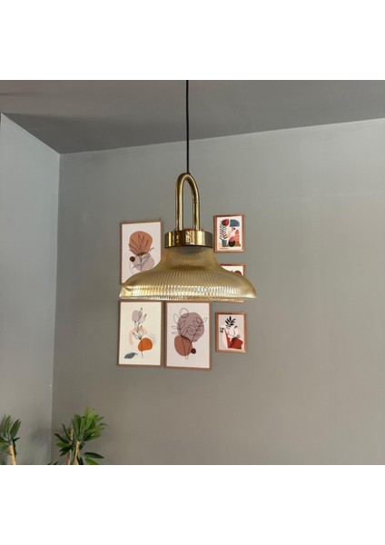 Stark Cam Bal Rengi Tekli Avize Eskitme Kilit Kafa Başlık Retro Sarkıt Lamba Salon Aydınlatma