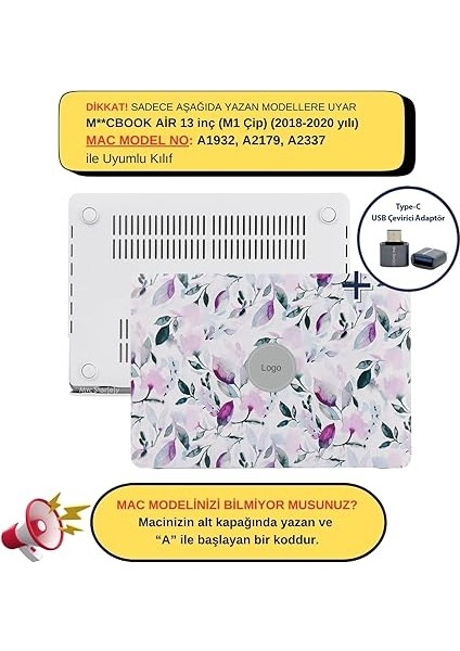 Macbook Air M1 Kılıf 13 Inç MS97 (Touchıd'li M1 Air) A2337 A2179 A1932 ile Uyumlu Beyaz fiyatları