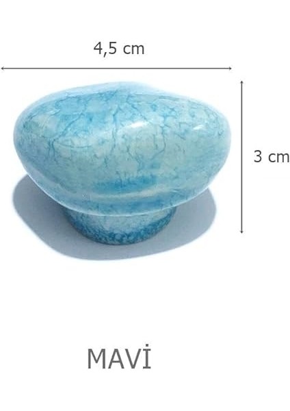 5 Adet Porselen Mavi Taş Düğme Tek Vidalı Mobilya Dolap Kulp fiyatları