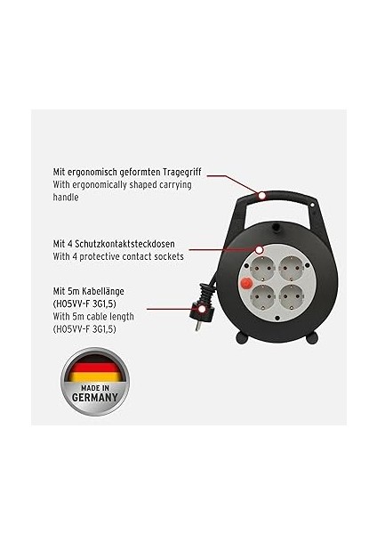 Vario Line Cable Box 4 Soketli Makaralı 5 mt Kablo fiyatları