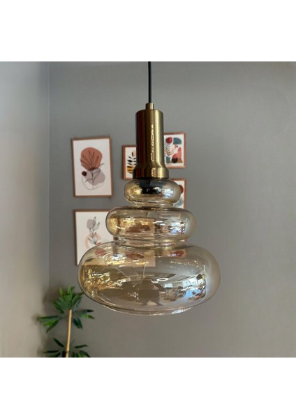 Lily Cam Bal Rengi Tekli Avize Eskitme Fener Başlık Retro Sarkıt Lamba Restoran Salon Aydınlatma modelleri