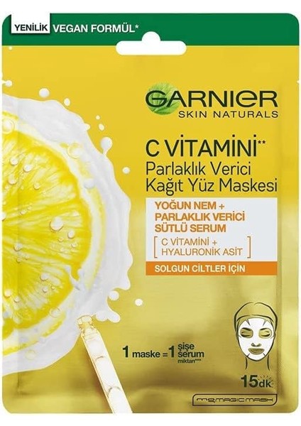 3'lü C Vitamini Parlaklık Verici Kağıt Yüz Maskesi fiyatları