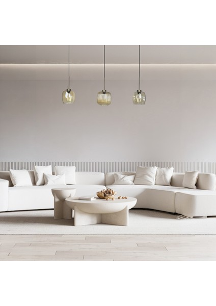 Üçlü Lunex Cam Bal Rengi Avize Ince Eskitme Başlık Sarkıt Yemek Masası Üstü Iç Mekan Cafe Otel fiyatları