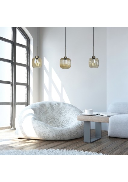 Üçlü Lunex Cam Bal Rengi Avize Ince Eskitme Başlık Sarkıt Yemek Masası Üstü Iç Mekan Cafe Otel fiyatları