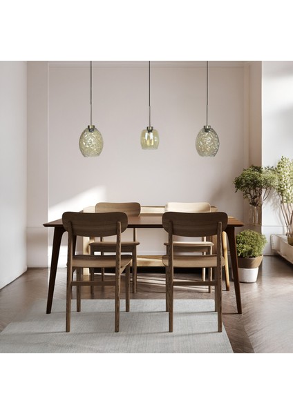 Üçlü Lunex Cam Bal Rengi Avize Ince Eskitme Başlık Sarkıt Yemek Masası Üstü Iç Mekan Cafe Otel fiyatları